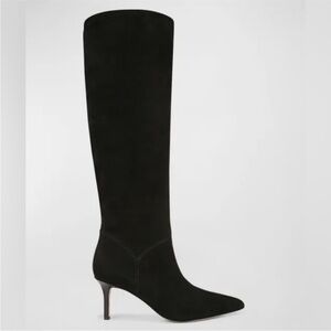 Veronica Beard Lexington Wide Calf, Black Suede Boot